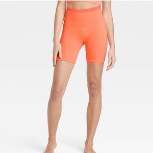 Bright orange JoyLab colorblock bike short